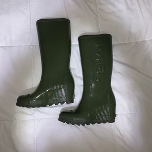 Green Sorel Joan Rain Wedge Tall Boot - 8.5